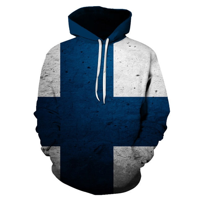 3D National Flag Hoodies